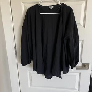 Nordstrom Rack Black Textured Open Front Cardigan XS